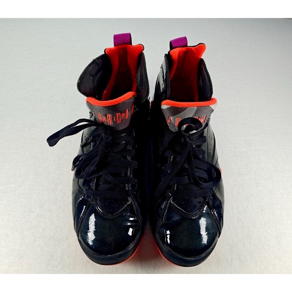 Nike Air Jordan 7 Retro Black Gloss Crimson 313358-006 Women's Size 6.5 - Picture 1 of 5
